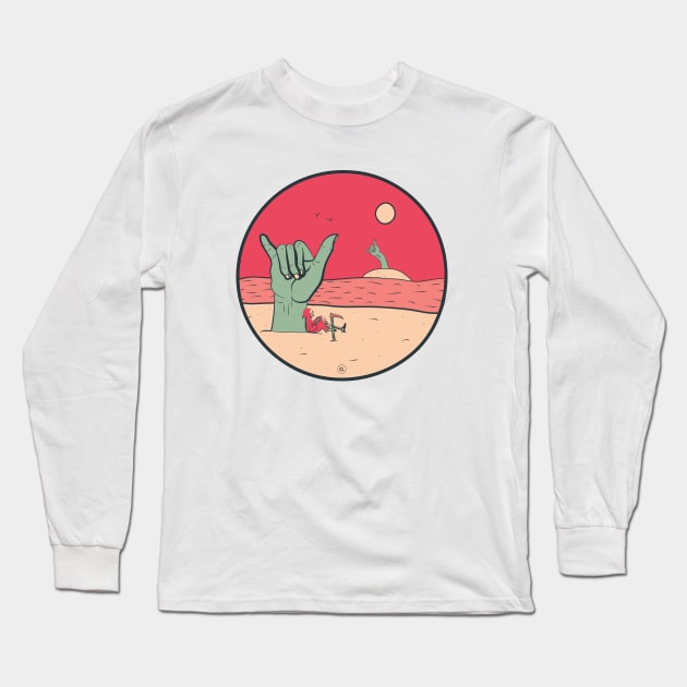 Shaka Paradise Long Sleeve T-Shirt by CalebLindenDesign